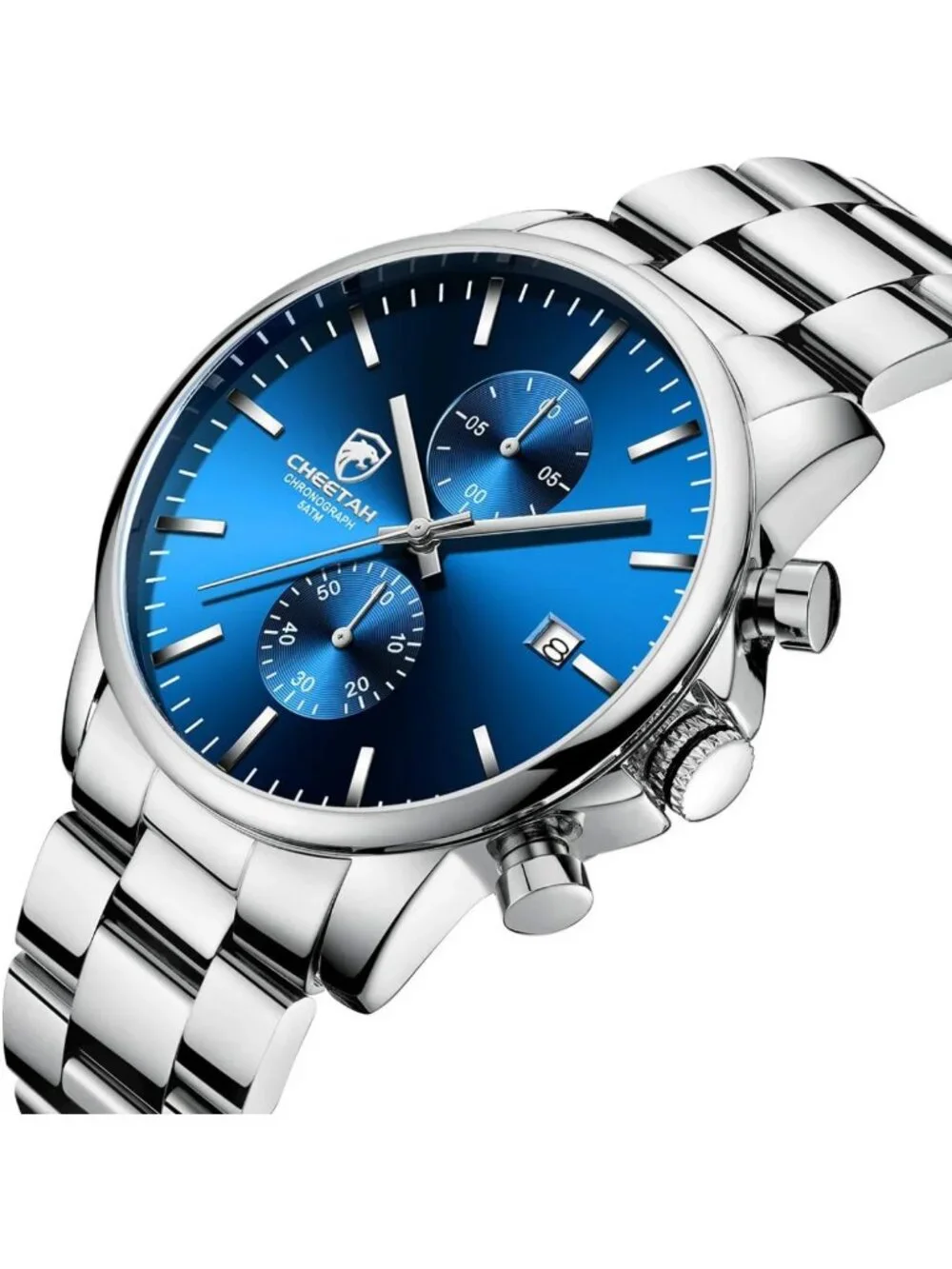 Stylish Men's Waterproof Chronograph Quartz Watch - Stainless Steel, Auto Date